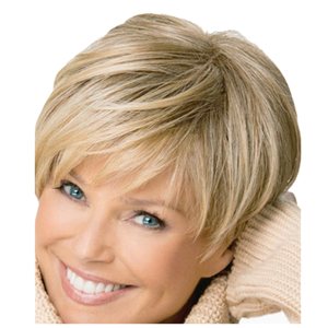 Exogio Women's Short Cut Blonde Straight Wig Natural Synthetic Exogio Women's Short Cut Blonde Straight Wig Natural Synthetic