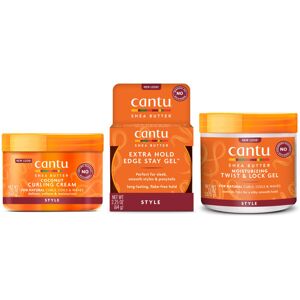 Cantu Hair Treatment Kit with Coconut Curling Cream Edge Stay Gel and Twist & Cantu Hair Treatment Kit with Coconut Curling Cream Edge Stay Gel and Twist &