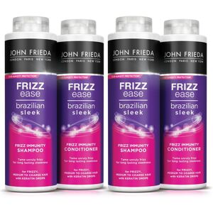 2x John Frieda Shampoo & Conditioner Duo Pack Frizz Ease Brazilian Sleek, 500ml 2x John Frieda Shampoo & Conditioner Duo Pack Frizz Ease Brazilian Sleek, 500ml