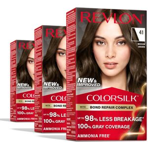 Revlon ColorSilk with Bond Repair Complex Permanent Hair Color 100 Gray Coverage Revlon ColorSilk with Bond Repair Complex Permanent Hair Color 100 Gray Coverage