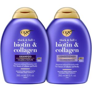 OGX Thick & Full + Biotin & Collagen Shampoo & Conditioner Set (packaging may v OGX Thick & Full + Biotin & Collagen Shampoo & Conditioner Set (packaging may v