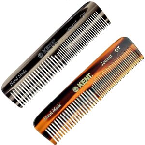 KENT Pocket Comb Fine and Wide Tooth Dresser Comb for Hair Beard and Mustache KENT Pocket Comb Fine and Wide Tooth Dresser Comb for Hair Beard and Mustache