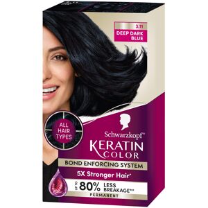 Schwarzkopf Keratin Color Permanent Hair Color 3.11 Deep Dark Blue 1 Applicati Schwarzkopf Keratin Color Permanent Hair Color 3.11 Deep Dark Blue 1 Applicati