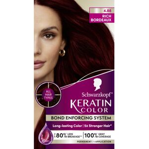 Schwarzkopf Keratin Color Permanent Hair Color 4.8 Rich Bordeaux 1 Application Schwarzkopf Keratin Color Permanent Hair Color 4.8 Rich Bordeaux 1 Application