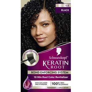 Schwarzkopf Keratin Color Root Permanent Hair Color Kit Black 1 Application - Schwarzkopf Keratin Color Root Permanent Hair Color Kit Black 1 Application -