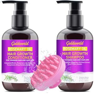 GoldWorld Sulphate Free Rosemary Oil Biotin Shampoo w/Scalp Massager & Argan Castor Oil Ke GoldWorld Sulphate Free Rosemary Oil Biotin Shampoo w/Scalp Massager & Argan Castor Oil Ke