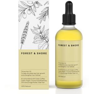 Forest & Shore Hair Growth Oil 100% Natural Hair Oil with Caffeine, Biotin, Castor Oil, Argan O Forest & Shore Hair Growth Oil 100% Natural Hair Oil with Caffeine, Biotin, Castor Oil, Argan O