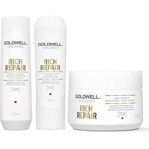 Goldwell Dualsenses Rich Repair Shampoo 250ml, Conditioner 200ml and 60sec Treat Goldwell Dualsenses Rich Repair Shampoo 250ml, Conditioner 200ml and 60sec Treat