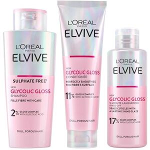 L’Oréal Paris L'Oréal Elvive Glycolic Gloss Shampoo, Conditioner & Rinse-Off Set - Shine L’Oréal Paris L'Oréal Elvive Glycolic Gloss Shampoo, Conditioner & Rinse-Off Set - Shine