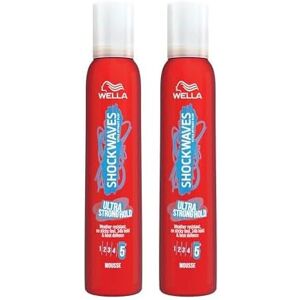 Wella Shockwaves Ultra Strong Hold Mousse, 200ml (Pack of 2) Wella Shockwaves Ultra Strong Hold Mousse, 200ml (Pack of 2)