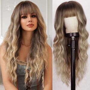 Unbranded (As show, One size) Long Wavy Wig with Bangs Natural Wavy Ash Blonde Wigs for Wo Unbranded (As show, One size) Long Wavy Wig with Bangs Natural Wavy Ash Blonde Wigs for Wo