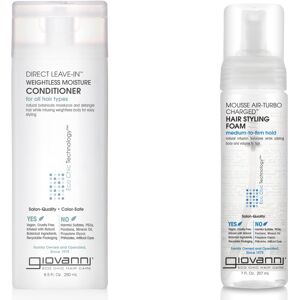 GIOVANNI Direct Leave-In Conditioner 8.5 oz. & Air Turbo Styling Mousse 7 oz. GIOVANNI Direct Leave-In Conditioner 8.5 oz. & Air Turbo Styling Mousse 7 oz.