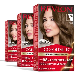 Revlon ColorSilk with Bond Repair Complex Brown Permanent Hair Color 100% Gray Revlon ColorSilk with Bond Repair Complex Brown Permanent Hair Color 100% Gray
