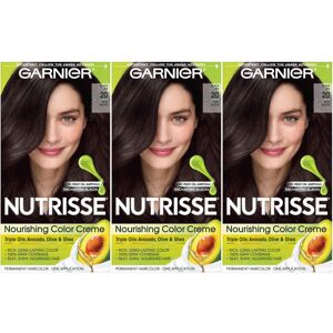 Garnier Nutrisse Nourishing Color Creme 20 Soft Black (Black Tea) 3-Pack (Packag Garnier Nutrisse Nourishing Color Creme 20 Soft Black (Black Tea) 3-Pack (Packag