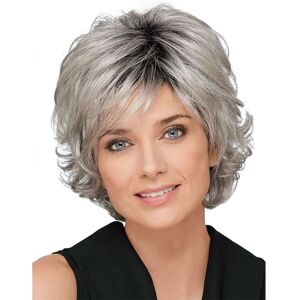 Unbranded Fluffy Gray Women's Wig with Bangs - Heat-Resistant Fiber Natural Styling Wig fo Unbranded Fluffy Gray Women's Wig with Bangs - Heat-Resistant Fiber Natural Styling Wig fo
