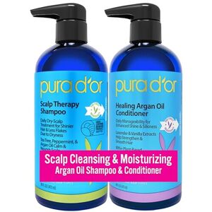 PURA D'OR Scalp Therapy Shampoo & Conditioner Set (16oz x 2) Dry Itchy Scalp-Hyd PURA D'OR Scalp Therapy Shampoo & Conditioner Set (16oz x 2) Dry Itchy Scalp-Hyd