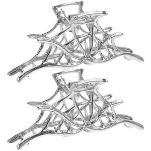 Unbranded (10.50 x 4.00 x 3.00 cm - Silver) Set of 2 decorative metal spiderweb hair clips Unbranded (10.50 x 4.00 x 3.00 cm - Silver) Set of 2 decorative metal spiderweb hair clips