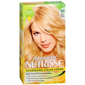 Garnier Nutrisse Nourishing Hair Color Creme, 93 Light Golden Blonde (Honey Butt Garnier Nutrisse Nourishing Hair Color Creme, 93 Light Golden Blonde (Honey Butt
