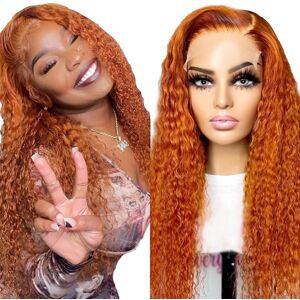 Unbranded Ginger Orange Human Hair Lace Front Wig 34 Inch Brazilian Virgin Water Wave Prep Unbranded Ginger Orange Human Hair Lace Front Wig 34 Inch Brazilian Virgin Water Wave Prep