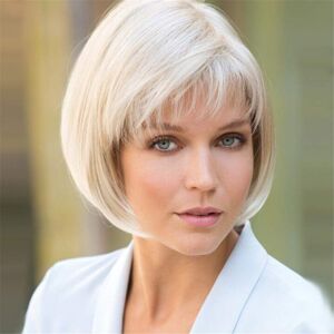 Unbranded Short Blonde Bob Wig with Bangs Heat Resistant Synthetic Hair Natural Scalp Look Unbranded Short Blonde Bob Wig with Bangs Heat Resistant Synthetic Hair Natural Scalp Look