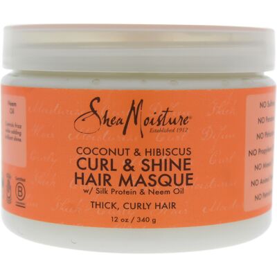 Coconut and Hibiscus Curl and Shine Hair Masque by Shea Moisture for Unisex - 12 Coconut and Hibiscus Curl and Shine Hair Masque by Shea Moisture for Unisex - 12