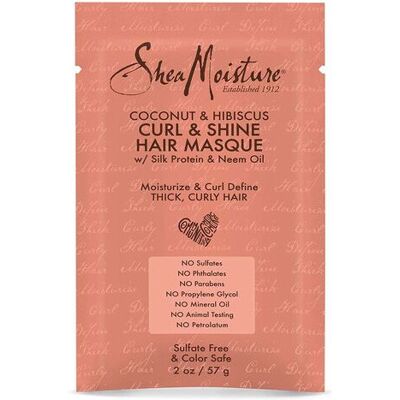 Shea Moisture Coconut & Hibiscus Curl & Shine Hair Masque Satchet 57g Shea Moisture Coconut & Hibiscus Curl & Shine Hair Masque Satchet 57g