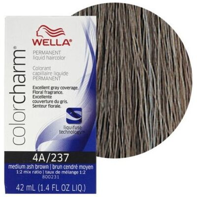 (4A Medium Ash Brown ) Wella Color Charm Permanent Liquid Color Wella Permanen (4A Medium Ash Brown ) Wella Color Charm Permanent Liquid Color Wella Permanen