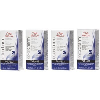 (4Pk 7AA Medium Blonde Intense Ash ) Wella Color Charm Permanent Liquid Color (4Pk 7AA Medium Blonde Intense Ash ) Wella Color Charm Permanent Liquid Color