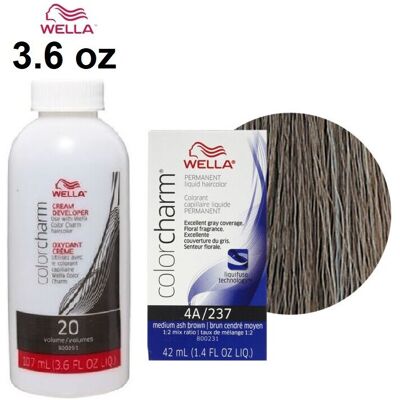 (4A + Developer (Vol. 20) 3.6oz) Wella Color Charm Permanent Liquid Color Well (4A + Developer (Vol. 20) 3.6oz) Wella Color Charm Permanent Liquid Color Well