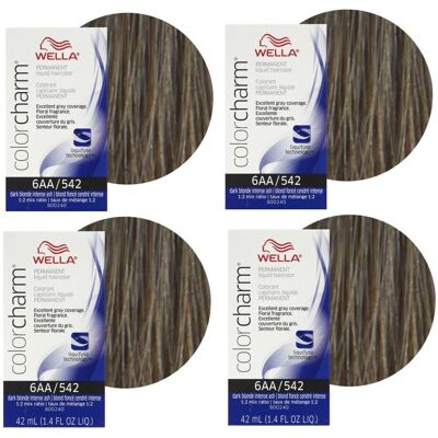(4Pk 6AA Dark Blonde Intense Ash ) Wella Color Charm Permanent Liquid Color We (4Pk 6AA Dark Blonde Intense Ash ) Wella Color Charm Permanent Liquid Color We