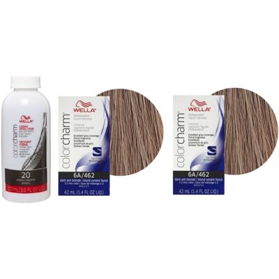 (6A+6A+Developer (Vol. 20) 3.6oz) Wella Color Charm Permanent Liquid Color Wel (6A+6A+Developer (Vol. 20) 3.6oz) Wella Color Charm Permanent Liquid Color Wel