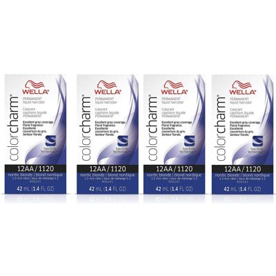 (4Pk 12AA Nordic Blonde ) Wella Color Charm Permanent Liquid Color Wella Perma (4Pk 12AA Nordic Blonde ) Wella Color Charm Permanent Liquid Color Wella Perma