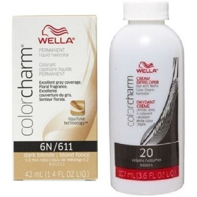 (6N + Developer (Vol. 20) 3.6oz ) Wella Color Charm Permanent Liquid Haircolor (6N + Developer (Vol. 20) 3.6oz ) Wella Color Charm Permanent Liquid Haircolor