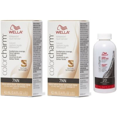 (7NN+7NN+Developer (Vol. 20) 3.6oz) Wella Color Charm Permanent Liquid Haircolor (7NN+7NN+Developer (Vol. 20) 3.6oz) Wella Color Charm Permanent Liquid Haircolor