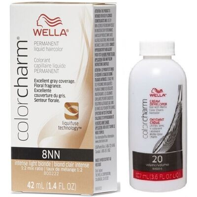 (8NN + Developer (Vol. 20) 3.6oz ) Wella Color Charm Permanent Liquid Haircolor (8NN + Developer (Vol. 20) 3.6oz ) Wella Color Charm Permanent Liquid Haircolor