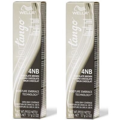 (4NB – pack of 2) Wella Color Tango 4NB Chocolate Brown Permanent Haircolor (4NB – pack of 2) Wella Color Tango 4NB Chocolate Brown Permanent Haircolor