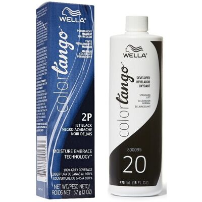 (1C Slate + Developer (Vol. 20) 16oz) Wella Color Tango 2P Jet Black Permanent H (1C Slate + Developer (Vol. 20) 16oz) Wella Color Tango 2P Jet Black Permanent H