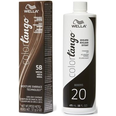 (5B + Developer (Vol. 20) 16oz) Wella Color Tango 5B Mocha Permanent Haircolor (5B + Developer (Vol. 20) 16oz) Wella Color Tango 5B Mocha Permanent Haircolor