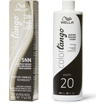 (5NN + Developer (Vol. 20) 16oz) Wella Color Tango 5NN Chestnut Brown Permanent (5NN + Developer (Vol. 20) 16oz) Wella Color Tango 5NN Chestnut Brown Permanent