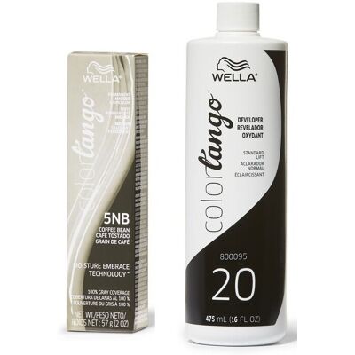 (5NB + Developer (Vol. 20) 16oz) Wella Color Tango 5NB Coffee Bean Permanent Hai (5NB + Developer (Vol. 20) 16oz) Wella Color Tango 5NB Coffee Bean Permanent Hai