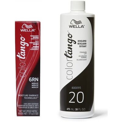 (6RN + Developer (Vol. 20) 16oz) Wella Color Tango 6RN Merlot Permanent Haircolo (6RN + Developer (Vol. 20) 16oz) Wella Color Tango 6RN Merlot Permanent Haircolo
