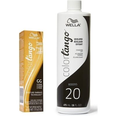 (GG + Developer (Vol. 20) 16oz ) Wella Color tango GG Citrine Permanent Haircolo (GG + Developer (Vol. 20) 16oz ) Wella Color tango GG Citrine Permanent Haircolo