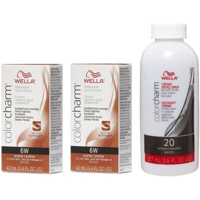 (6W+ 6W+Developer (Vol. 20) 3.6oz) 6W Praline Wella Color Charm Permanent Hairco (6W+ 6W+Developer (Vol. 20) 3.6oz) 6W Praline Wella Color Charm Permanent Hairco