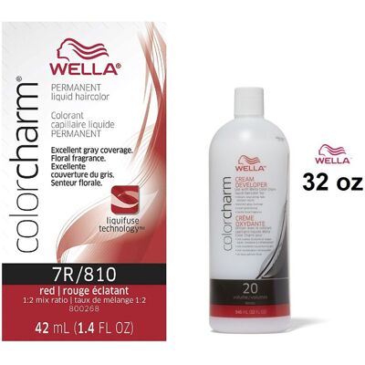 (7R+ Developer (Vol. 20) 32oz) 7R Red Wella Color Charm Permanent Haircolor (7R+ Developer (Vol. 20) 32oz) 7R Red Wella Color Charm Permanent Haircolor