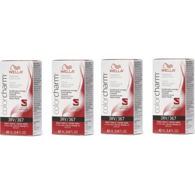 ( 3RV – pack of 4 ) 3RV Black Cherry Wella Color Charm Permanent Haircolor ( 3RV – pack of 4 ) 3RV Black Cherry Wella Color Charm Permanent Haircolor