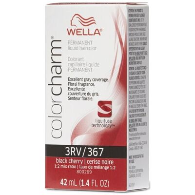 (3RV Black Cherry ) 3RV Black Cherry Wella Color Charm Permanent Haircolor (3RV Black Cherry ) 3RV Black Cherry Wella Color Charm Permanent Haircolor