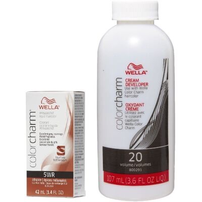 (5WR + Developer (Vol. 20) 3.6oz) 5WR Allspice Wella Color Charm Permanent Hairc (5WR + Developer (Vol. 20) 3.6oz) 5WR Allspice Wella Color Charm Permanent Hairc