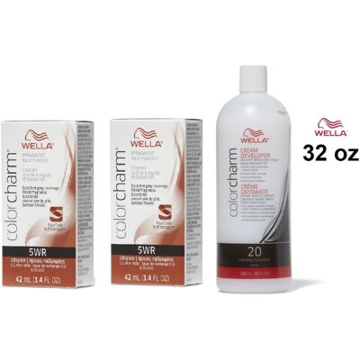 (5WR+ 5WR+Developer (Vol. 20) 32oz) 5WR Allspice Wella Color Charm Permanent Hai (5WR+ 5WR+Developer (Vol. 20) 32oz) 5WR Allspice Wella Color Charm Permanent Hai