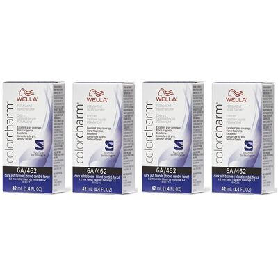 (6A/462 - pack of 4) Wella 10A Palest Ash Blonde Color Charm Permanent Liquid Ha (6A/462 - pack of 4) Wella 10A Palest Ash Blonde Color Charm Permanent Liquid Ha