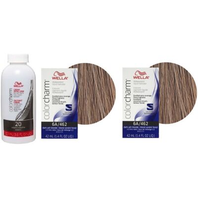 (6A+6A+Dev (Vol. 20) 3.6oz) Wella 10A Palest Ash Blonde Color Charm Permanent Li (6A+6A+Dev (Vol. 20) 3.6oz) Wella 10A Palest Ash Blonde Color Charm Permanent Li